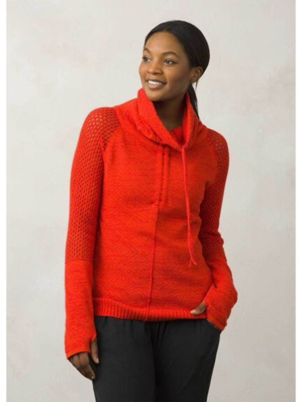 NWOT Prana Warm Red Cedar Cowl Neck Knit Wool/Cotton Sweater